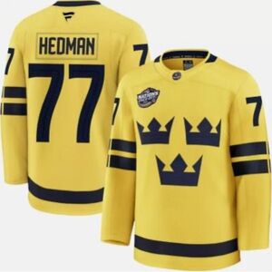 READ. Sweden x Fanatics x Victor Herman #77 2025 4 Nations Face Off jersey S-3XL
